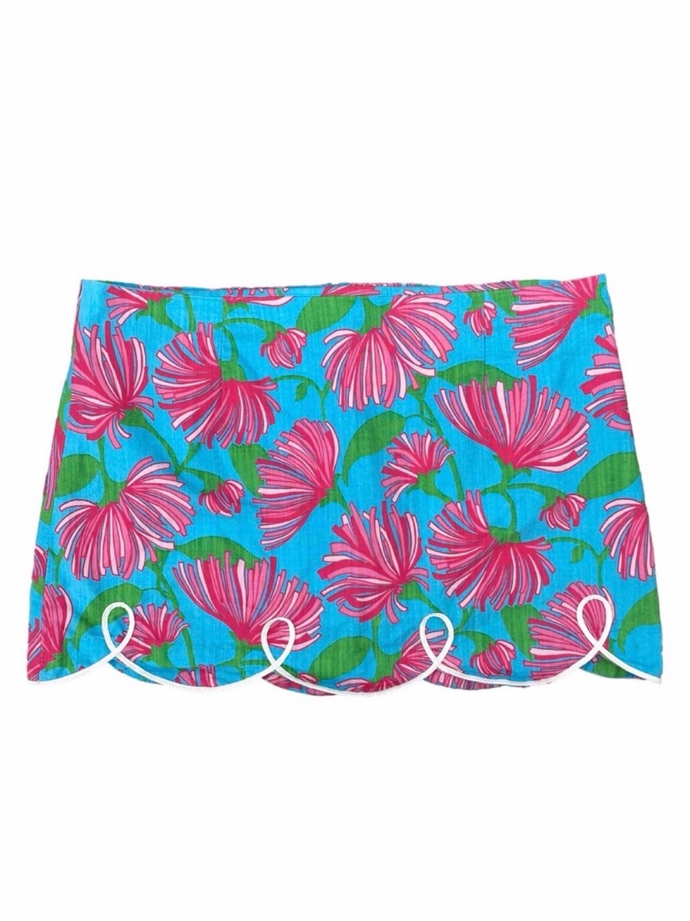 Vintage Lilly Pulitzer TRADEWIND KISSUE Tropical Floral Scallop Skirt Size 10